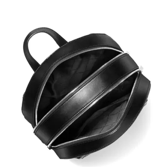 New Michael Kors Jaycee Large Logo Backpack Black - Picture 3 of 4